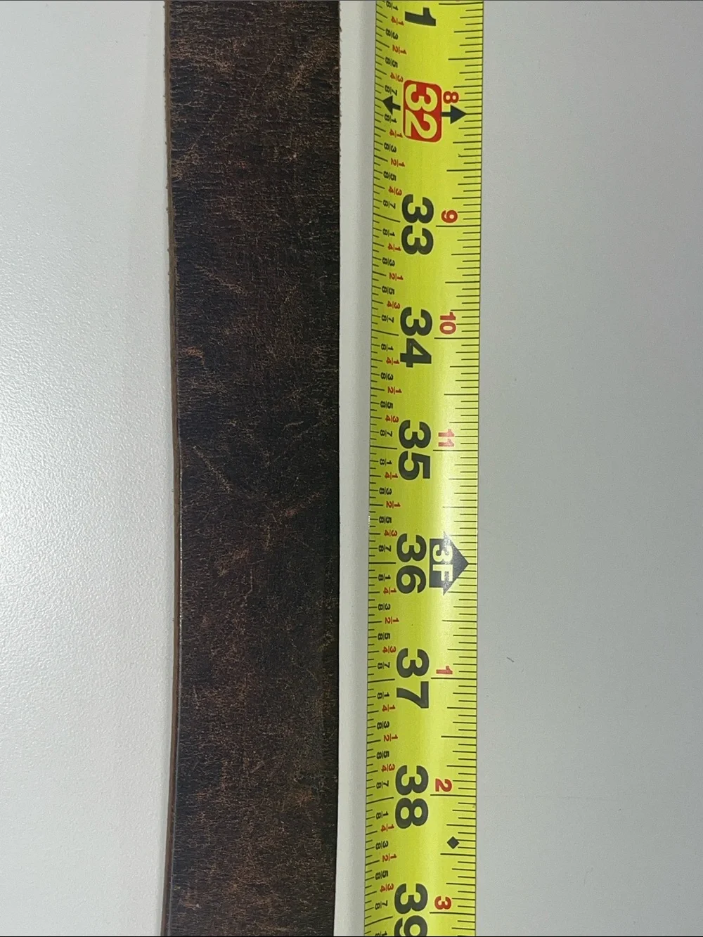 Source Unknown Distressed Brown Leather Belt with Silver Buckle